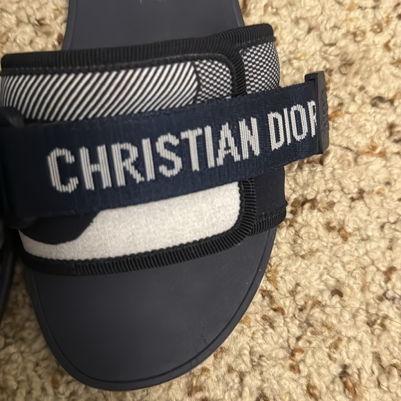 AUTHENTIC Navy blue DIOR FLAT SLIDE - Picture 5 of 9
